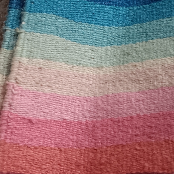 Vintage Mexican Saltillo Serape Wool Blanket - Picture 11 of 13